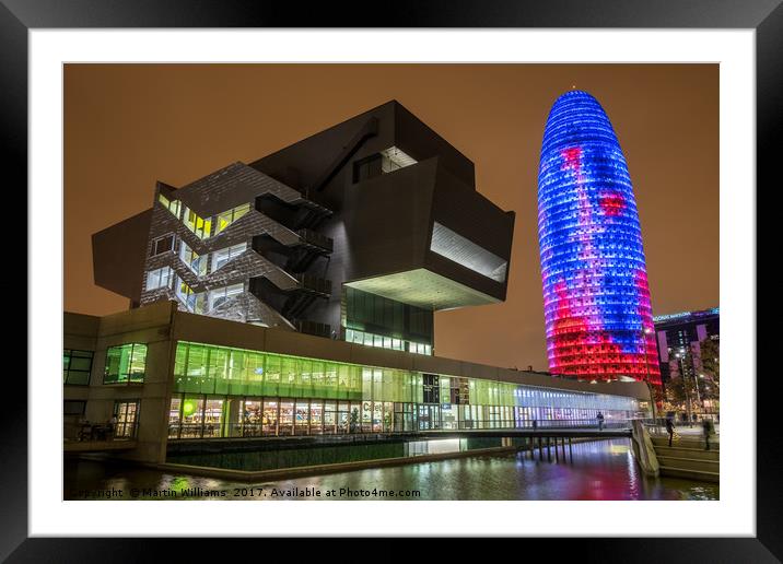 Design Museum and Torre Agbar, Barcelona Framed Mounted Print by Martin Williams