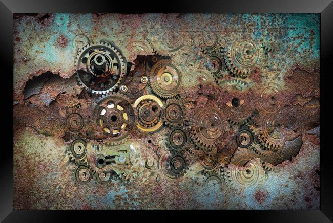 gears and rust Framed Print by Guido Parmiggiani