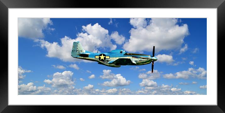 Mustang in the Clouds Framed Mounted Print by Beach Bum Pics