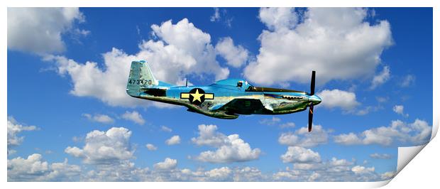 Mustang in the Clouds Print by Beach Bum Pics