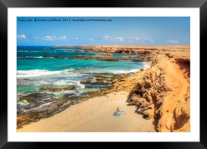 Fuerteventura Playa de los Ojos Framed Mounted Print by Simon Litchfield