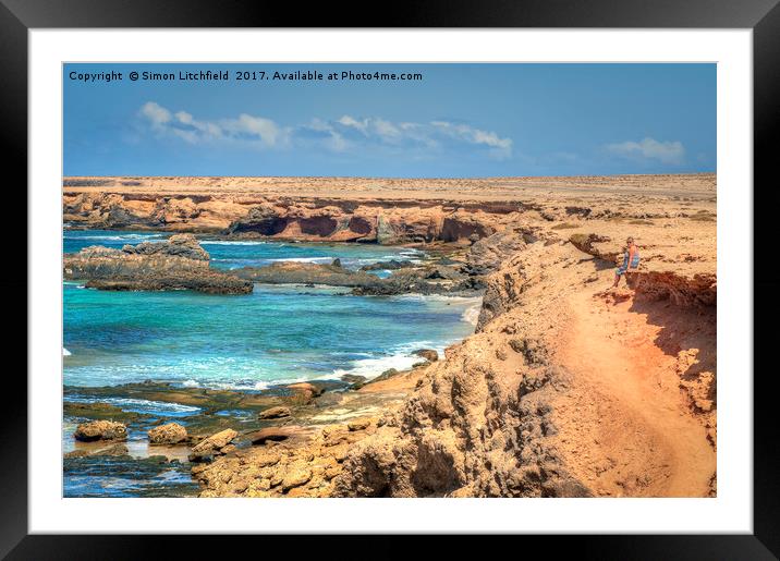 Fuerteventura Playa de los Ojos Framed Mounted Print by Simon Litchfield