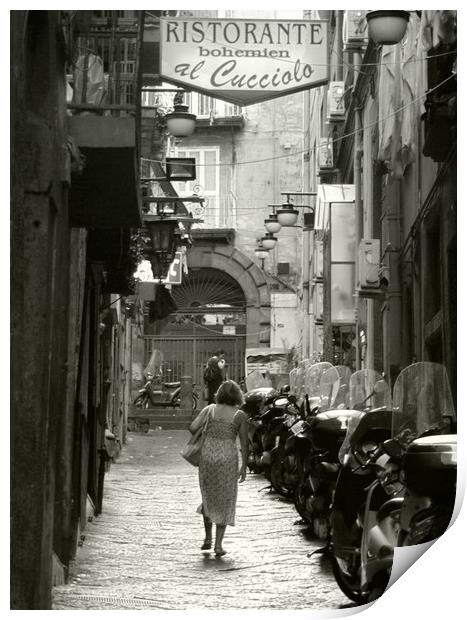 Naples street. Print by Larisa Siverina
