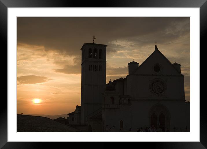 Basilica di San Francesco at sundown, Assisi Framed Mounted Print by Ian Middleton