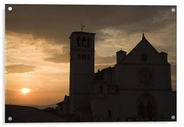 Basilica di San Francesco at sundown, Assisi Acrylic by Ian Middleton