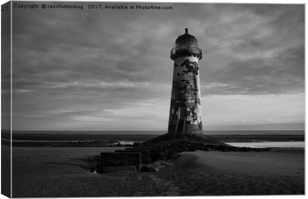 Talacre Lighthouse Black And White Canvas Print by rawshutterbug 