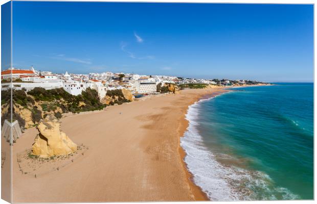 Albufeira Beach Algarve Portugal Canvas Print by Wight Landscapes