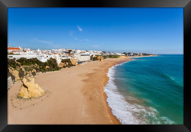 Albufeira Beach Algarve Portugal Framed Print by Wight Landscapes