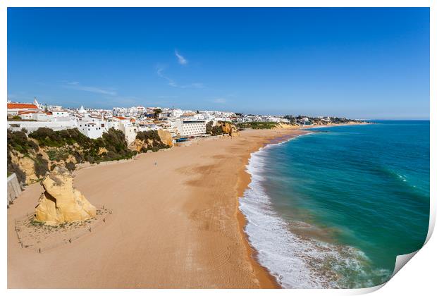 Albufeira Beach Algarve Portugal Print by Wight Landscapes