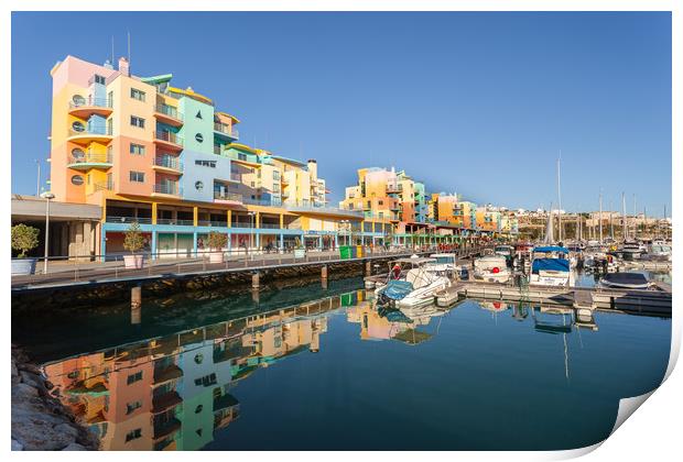 Albufeira Marina Algarve Portugal Print by Wight Landscapes