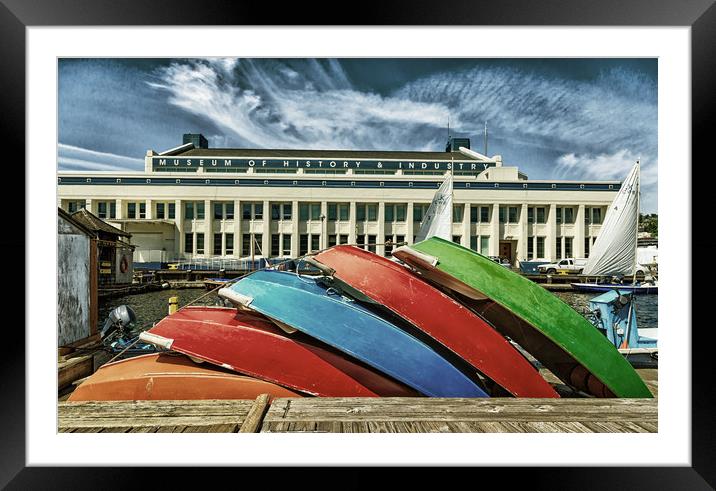 Rowboats at Museum of History and Industry Framed Mounted Print by Darryl Brooks