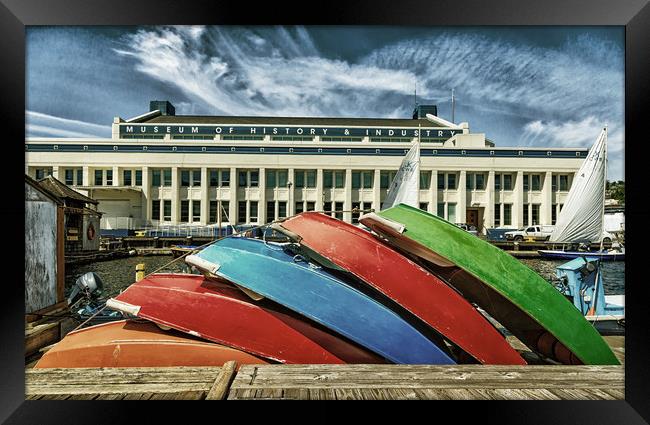 Rowboats at Museum of History and Industry Framed Print by Darryl Brooks