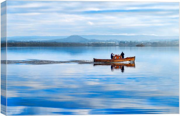 Boat on the Loch Canvas Print by Valerie Paterson