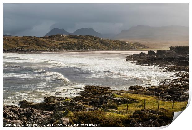 Achnahaird Bay on the Coigach Peninsula Scotland Print by Nick Jenkins