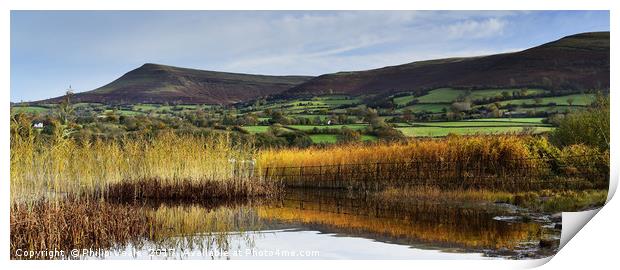 Llangorse Lake on a quiet morning. Print by Philip Veale