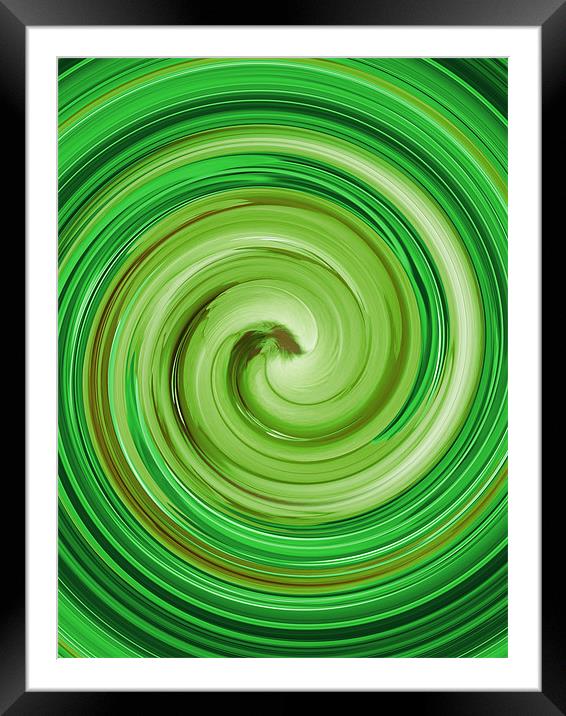 Green Abstract swirl Framed Mounted Print by kelly Draper