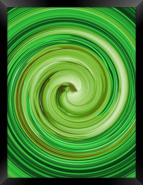 Green Abstract swirl Framed Print by kelly Draper