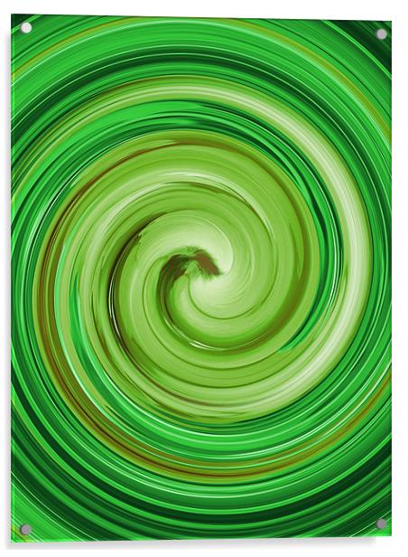 Green Abstract swirl Acrylic by kelly Draper