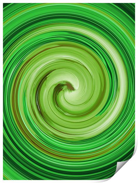 Green Abstract swirl Print by kelly Draper