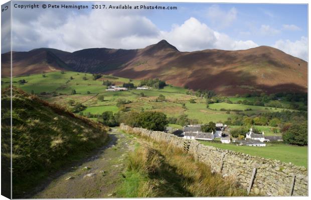 Causey Pike from Little Town Canvas Print by Pete Hemington