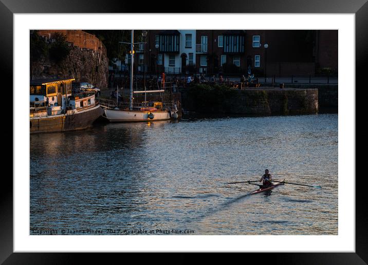 Lonely rower Framed Mounted Print by Joanna Pinder