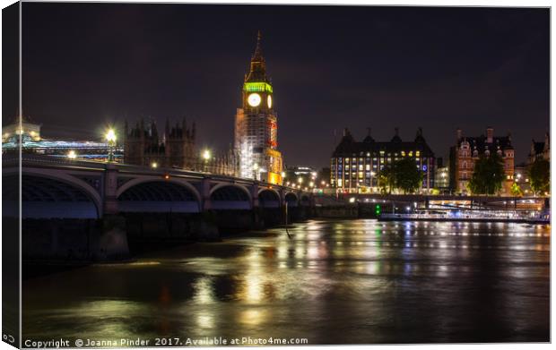 London at night Canvas Print by Joanna Pinder