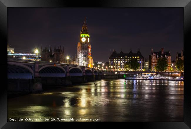 London at night Framed Print by Joanna Pinder