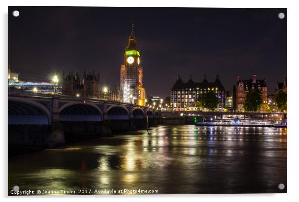 London at night Acrylic by Joanna Pinder