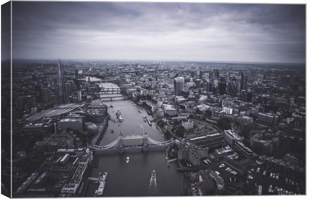 Londons Skyline from the Air Canvas Print by Adam Payne