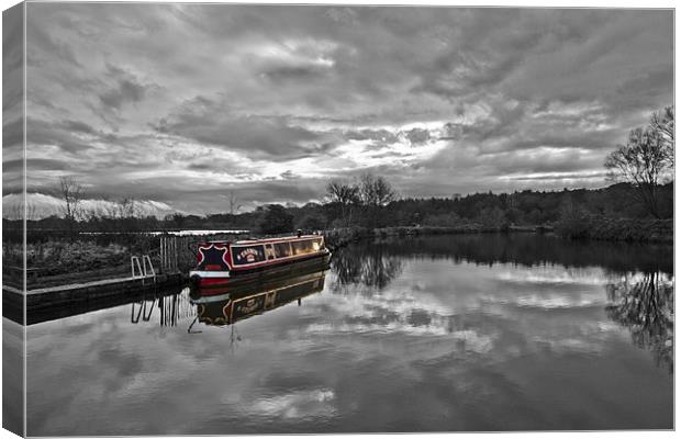 Canal Boat Colour Splash HDR Canvas Print by Paul Macro
