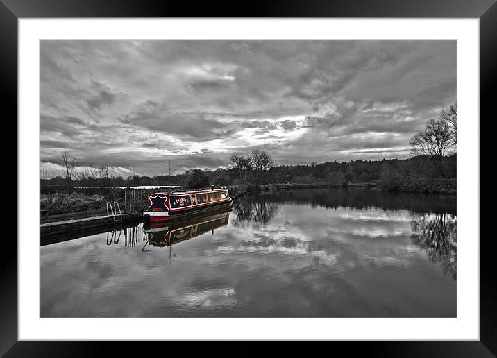 Canal Boat Colour Splash HDR Framed Mounted Print by Paul Macro