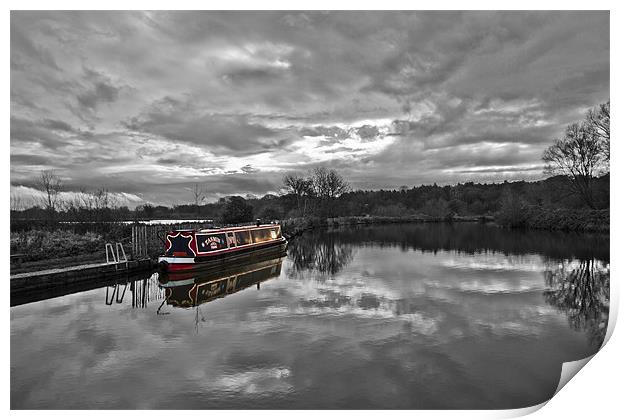 Canal Boat Colour Splash HDR Print by Paul Macro