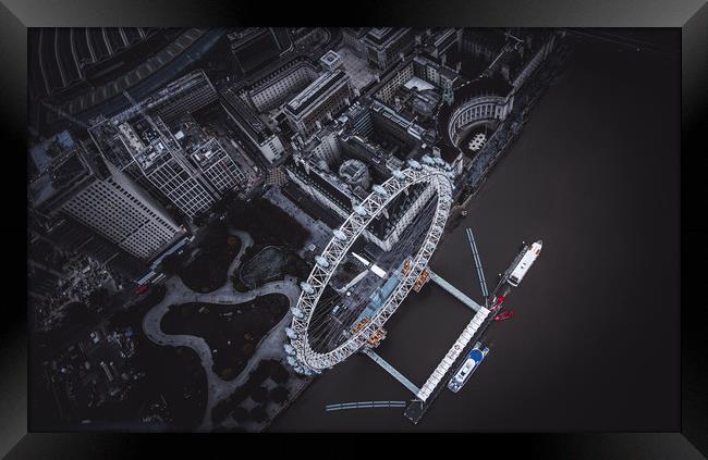 London Eye from Above Framed Print by Adam Payne