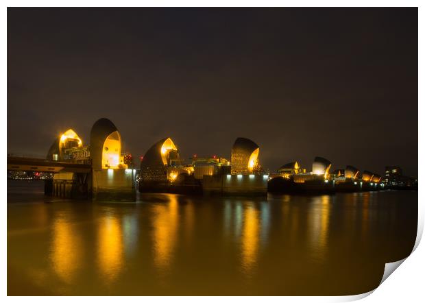 The Thames Barrier Print by Clive Eariss