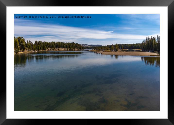  View from the Fishing Bridge over the Yellowstone Framed Mounted Print by colin chalkley