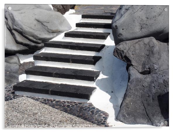 black stone steps Acrylic by Philip Openshaw