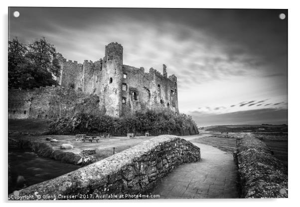 Laugharne Castle, Wales Acrylic by Glenn Cresser