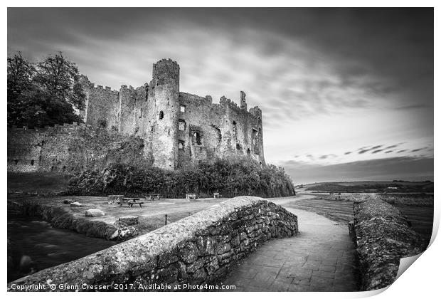 Laugharne Castle, Wales Print by Glenn Cresser