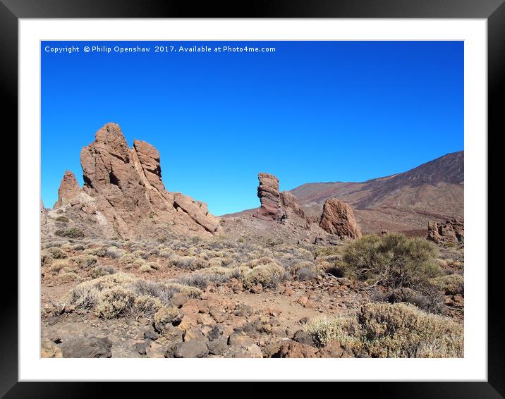 rock formations in teide national park Framed Mounted Print by Philip Openshaw