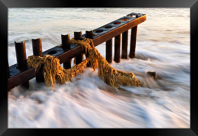 Rope and Groyne Framed Print by Stephen Mole