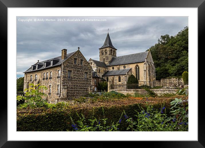 L’Abbaye de Graville Framed Mounted Print by Andy Morton