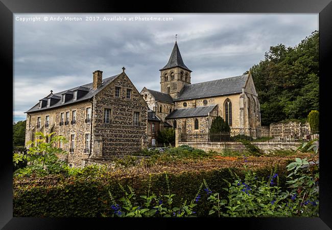 L’Abbaye de Graville Framed Print by Andy Morton