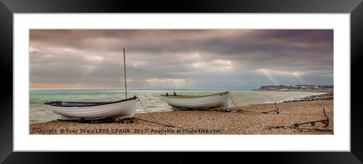FISHING BOATS - WEST ST. LEONARDS ,HASTINGS,EAST S Framed Mounted Print by Tony Sharp LRPS CPAGB