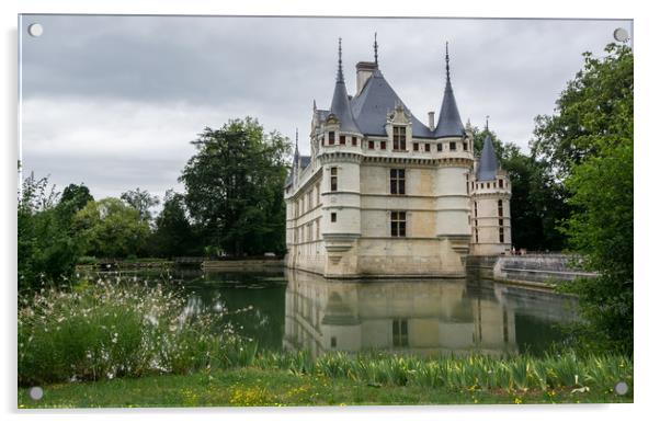 Azay le Rideau Castle in France  Acrylic by Michelle PREVOT