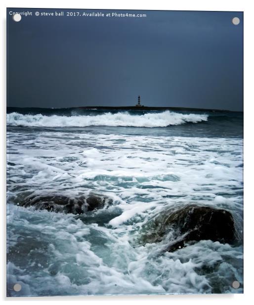 Coastal storm, Menorca Acrylic by steve ball