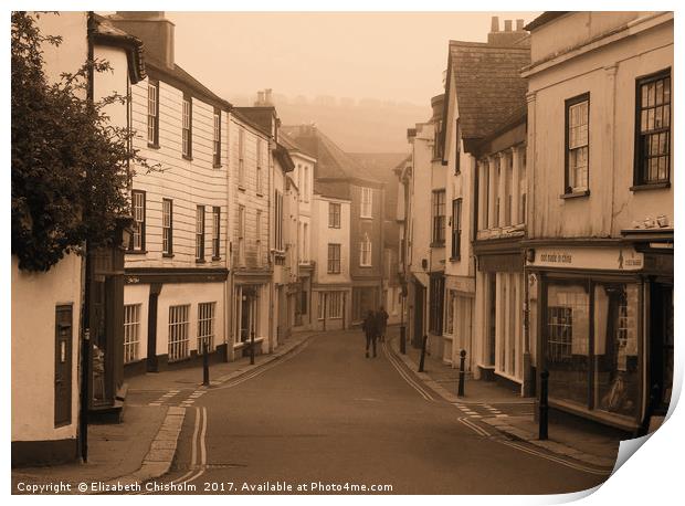 The Narrows, Totnes, Devon Print by Elizabeth Chisholm