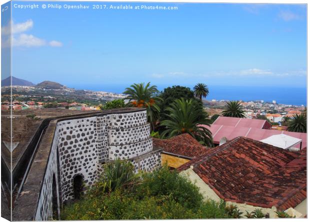 panoramic view of orotava in tenerife  Canvas Print by Philip Openshaw