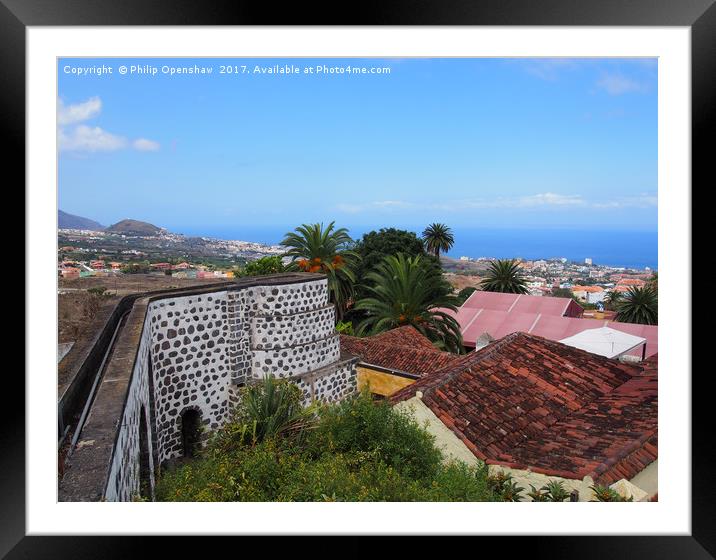 panoramic view of orotava in tenerife  Framed Mounted Print by Philip Openshaw