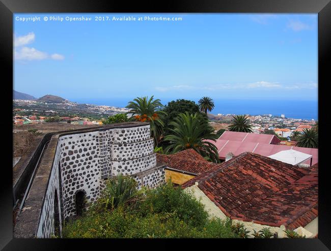 panoramic view of orotava in tenerife  Framed Print by Philip Openshaw