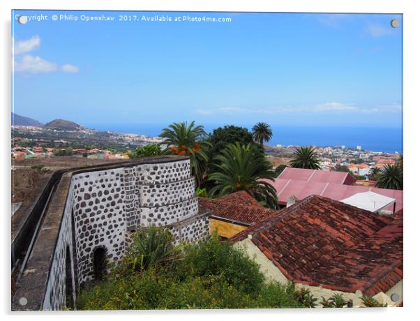 panoramic view of orotava in tenerife  Acrylic by Philip Openshaw